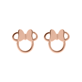 Rosévergoldete Edelstahlohrstecker Minnie Mouse offen