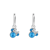 Disney stainless steel oorringen Minnie Mouse met aqua kristal