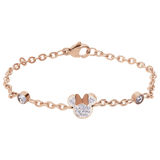 Rosévergoldetes Edelstahlarmband Minnie Mouse mit weißem Kristall