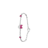 Stainless steel armband Minnie Mouse met roze kristal