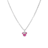 Edelstahlhalskette Minnie Mouse mit rosa Kristall