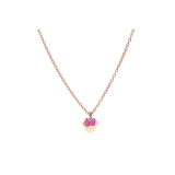 Disney stainless steel roséplated kinderketting met hanger Minnie Mouse met roze kristal