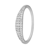 Silberner, rhodinierter Ring mit Zirkonia