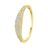 Zilveren goldplated ring met zirkonia voor dames