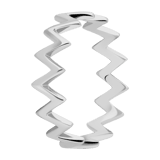 Silberner Ring Zick-Zack-Design rhodiniert