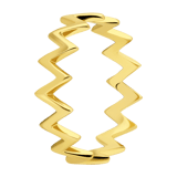 Silberner Ring Zick-Zack-Design goldplattiert