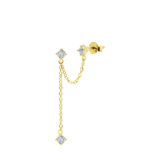 Silberne, goldplattierte Ohrstecker Zirkonia DROP