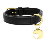 PU Leren halsband met stalen goldplated halsband hanger hart