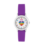 K3 Kinder Horloge Hart Met Rubberen Band Paars