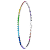 Silbernes Tennisarmband mit Zirkonia-Regenbogen
