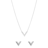 Zilveren set V met zirkonia