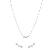 Silbernes Schmuck-Set Halskette und Ohrringe Zirkonia
