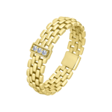 Silberner, goldplattierter Ring Gliedermotiv Zirkonia
