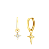 Silberne, goldplattierte Ohrringe Stern Zirkonia