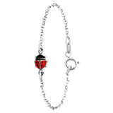 Silbernes Kinderarmband Käfer Emaille
