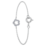 Zilveren armband bloem zirkonia