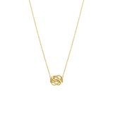 Stainless steel goldplated ketting met hanger surinaamse mattenklopper