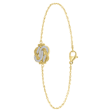 Goldplattiertes Armband aus recyceltem Edelstahl Teppichklopfer-Design Kristall