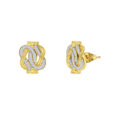 Stainless steel goldplated oorknoppen surinaamse mattenklopper met kristal voor dames