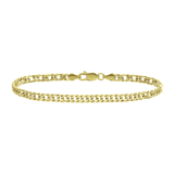 Gerecycleerd zilveren goldplated herenarmband dubbele gourmet.