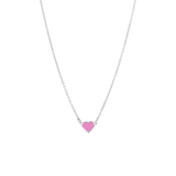 Stainless steel ketting met hart emaille lichtroze