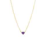 Goldplattierte Halskette aus Edelstahl mit violettem Emaille-Herz