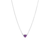 Stainless steel ketting met hart emaille violet