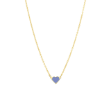 Goldplattierte Halskette aus Edelstahl mit hellblauem Emaille-Herz