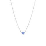 Stainless steel ketting met hart emaille lichtblauw