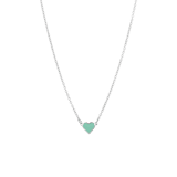Stainless steel ketting met hart emaille mint