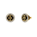 Guess stainless steel goldplated oorknoppen met kristal voor dames