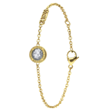 Guess stainless steel goldplated armband met hanger met kristal voor dames