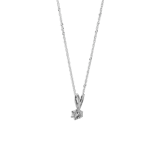 14 karaat witgoud ketting diamant solitair hanger(0,08ct)