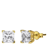 Zilveren goldplated oorknoppen met zirkonia voor dames