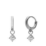 Zilveren oorringen met hanger zirkonia voor dames