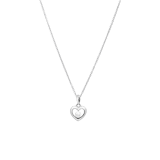 Zilveren ketting met hanger hart parel
