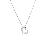 Halskette aus 925er Silber mit herzförmigem Anhänger mit Perlbesatz