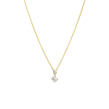 Zilveren goldplated ketting met hanger zirkonia