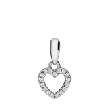 Halskette & Anhänger, 925 Silber, Herz mit Zirkonia
