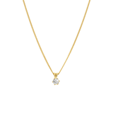 Zilveren goldplated ketting met hanger zirkonia