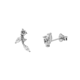 Ohrstecker, 925 Silber, Blatt, Zirkonia