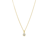Zilveren goldplated ketting met hanger met zirkonia voor dames
