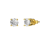 Zilveren goldplated oorknoppen met zirkonia