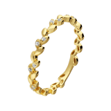 Zilveren goldplated ring blad met zirkonia voor dames