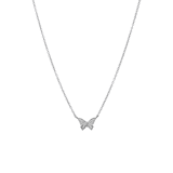 Zilveren ketting met hanger vlinder zirkonia voor dames