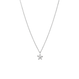 Halskette aus 925er Silber mit einem mit Zirkoniasteinen besetztem Anhänger in Blumenform