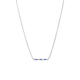 Zilveren ketting met hanger zirkonia blauw/wit