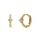 Zilveren goldplated oorringen met zirkonia voor dames