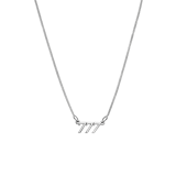 Halskette aus recyceltem 925er Silber, platiniert, mit Engelszahl