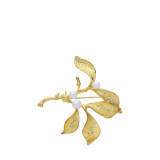 Goldfarbene Bijoux-Brosche, Blume mit Perle